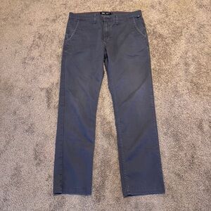Vans Off The Wall Chino Pants Mens 34 Gray Slim Fit Straight Leg Logo Casual